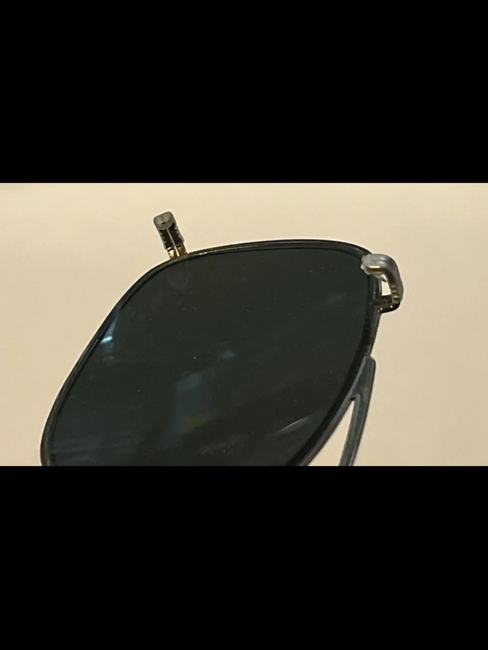 Ray-Ban Gold Frame Black Lens Clip-On Sunglasses with Case Vintage
